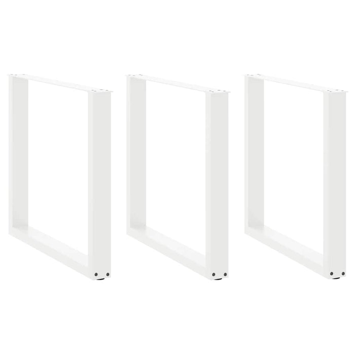 Coffee Table Legs U-Shaped 3 pcs White 80x(72-73) cm Steel