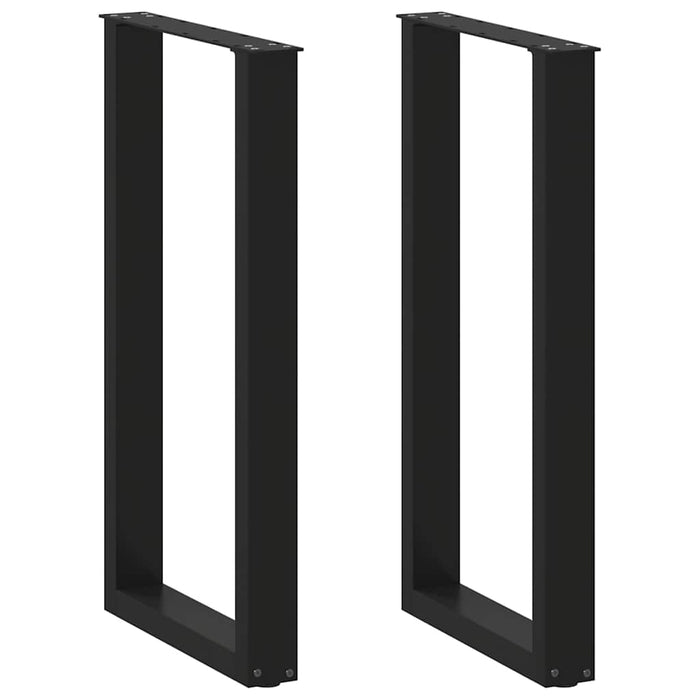 Coffee Table Legs U-Shaped 2 pcs Black 40x(90-91) cm Steel