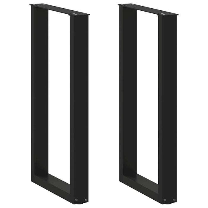 Coffee Table Legs U-Shaped 2 pcs Black 50x(90-91) cm Steel