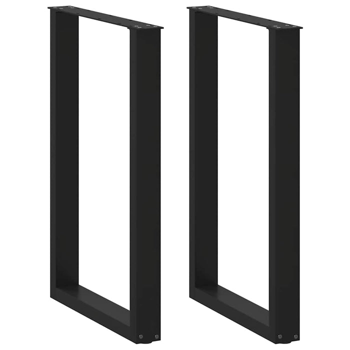 Coffee Table Legs U-Shaped 2 pcs Black 60x(90-91) cm Steel