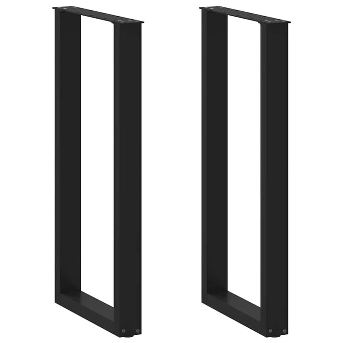 Coffee Table Legs U-Shaped 2 pcs Black 50x(100-101) cm Steel