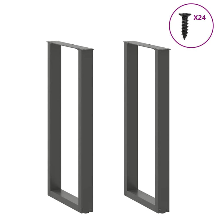 Coffee Table Legs U-Shaped 2 pcs Anthracite 50x(100-101) cm Steel