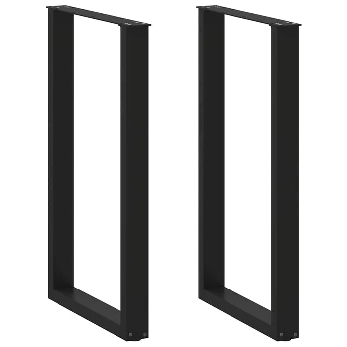 Coffee Table Legs U-Shaped 2 pcs Black 60x(100-101) cm Steel