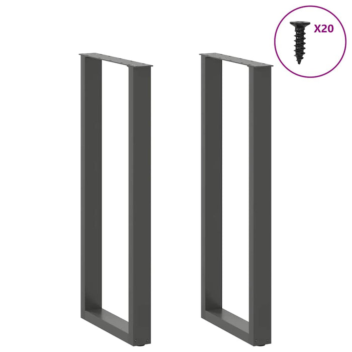 Coffee Table Legs U-Shaped 2 pcs Anthracite 40x(110-111) cm Steel