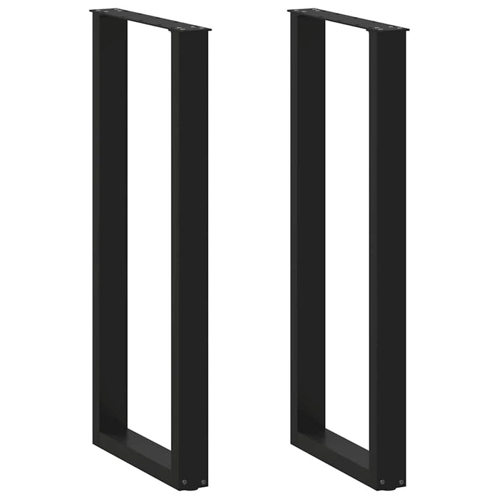 Coffee Table Legs U-Shaped 2 pcs Black 50x(110-111) cm Steel