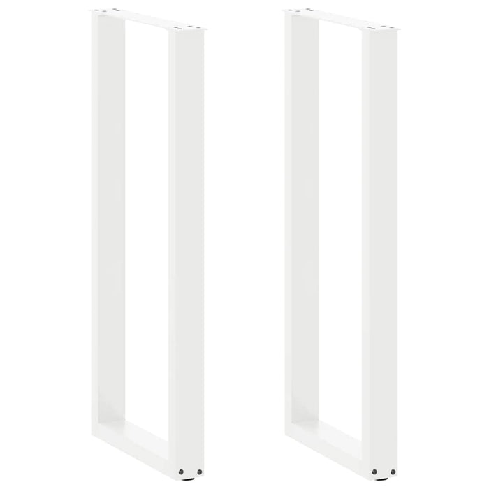 Coffee Table Legs U-Shaped 2 pcs White 50x(110-111) cm Steel