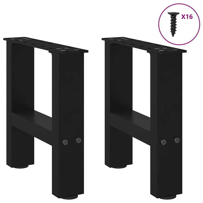 Coffee Table Legs Black 2 pcs 30x(30-31) cm Steel