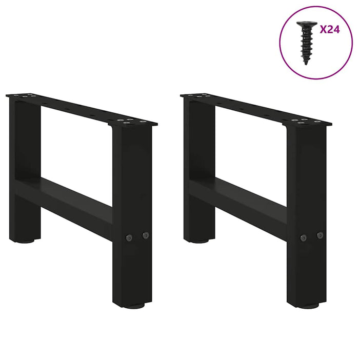 Coffee Table Legs Black 2 pcs 50x(30-31) cm Steel