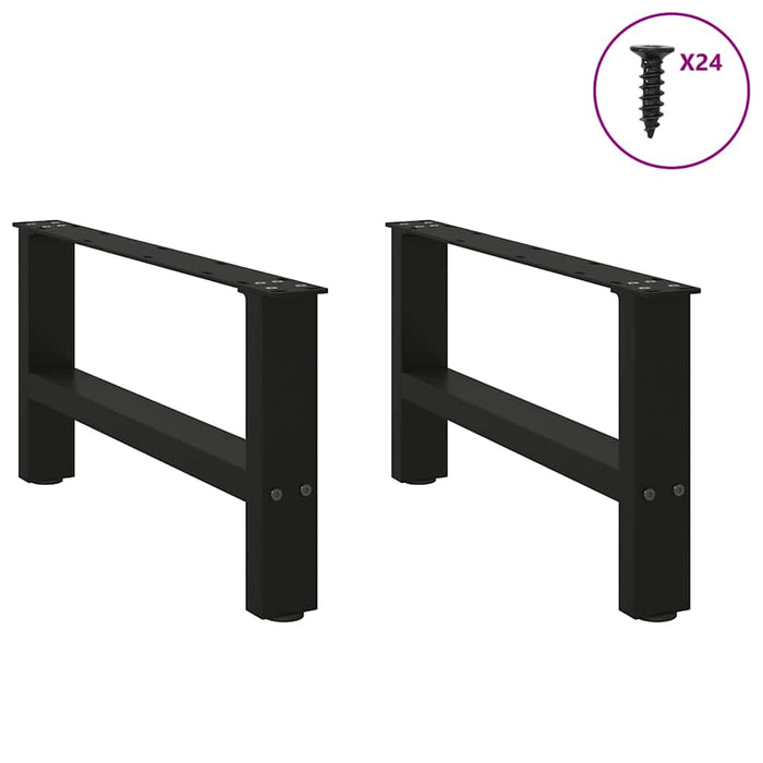 Coffee Table Legs Black 2 pcs 60x(30-31) cm Steel