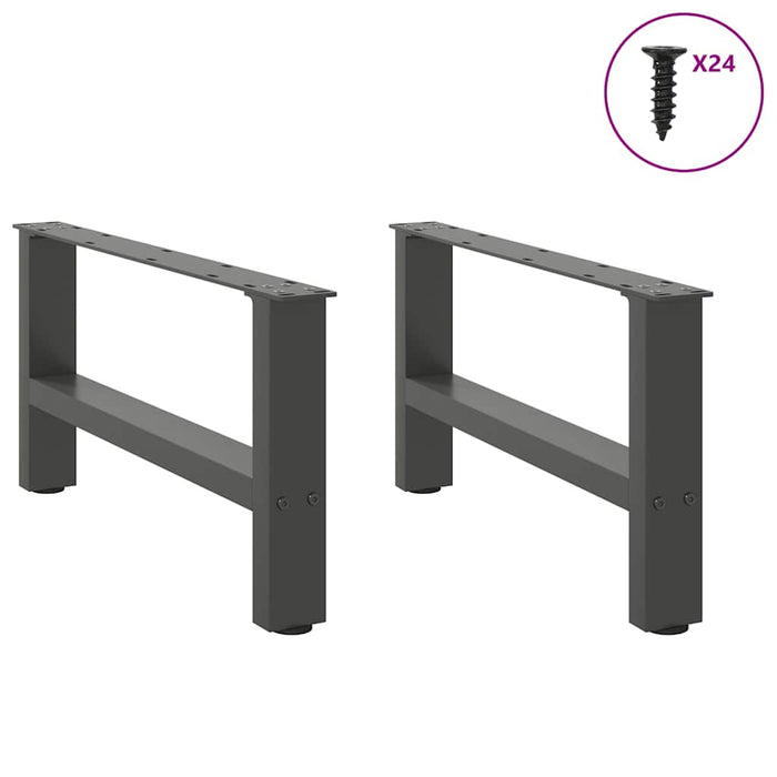 Coffee Table Legs Anthracite 2 pcs 60x(30-31) cm Steel