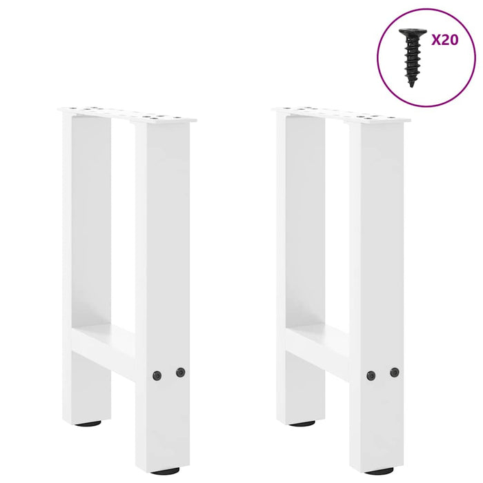 Coffee Table Legs White 2 pcs 38x(42-43) cm Steel