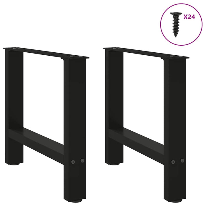 Coffee Table Legs Black 2 pcs 50x(42-43) cm Steel