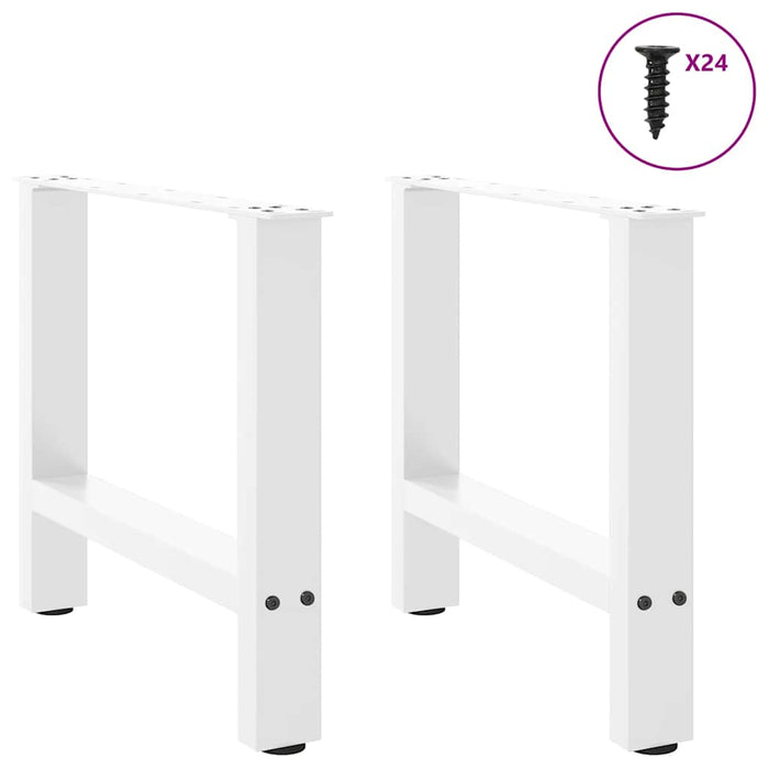 Coffee Table Legs White 2 pcs 50x(42-43) cm Steel