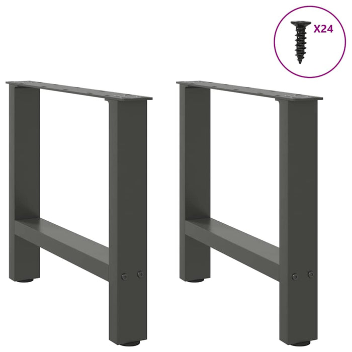 Coffee Table Legs Anthracite 2 pcs 50x(42-43) cm Steel