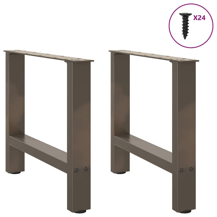 Coffee Table Legs Natural Steel 2 pcs 60x(42-43) cm Steel