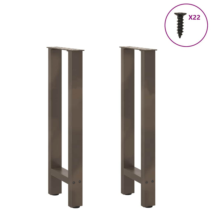 Coffee Table Legs Natural Steel 2 pcs 38x(72-73) cm Steel