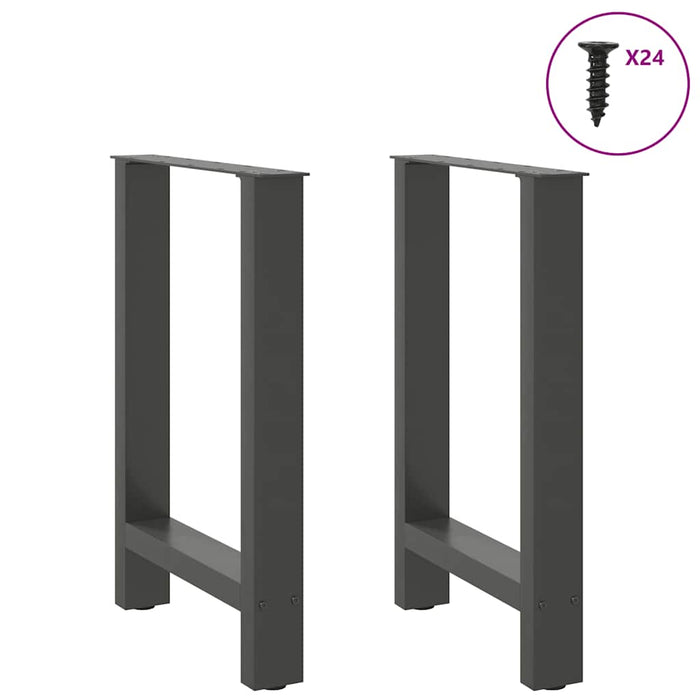 Coffee Table Legs Anthracite 2 pcs 50x(72-73) cm Steel