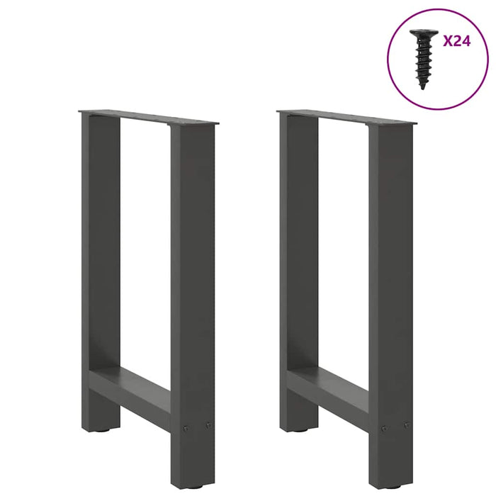 Coffee Table Legs Anthracite 2 pcs 60x(72-73) cm Steel