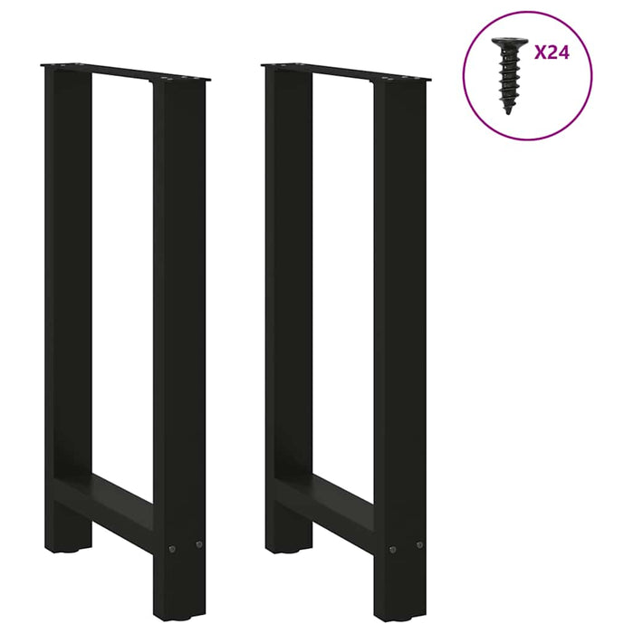 Coffee Table Legs Black 2 pcs 50x(90-91) cm Steel