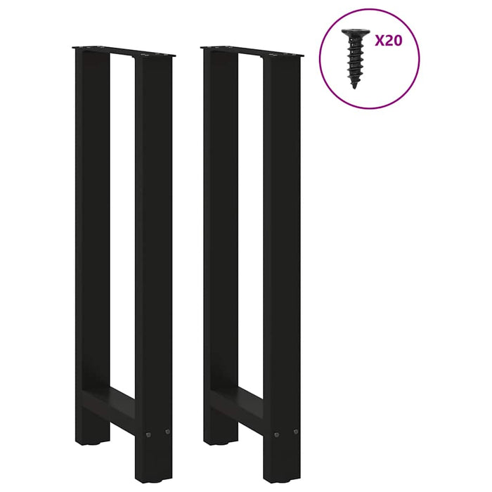 Coffee Table Legs Black 2 pcs 40x(100-101) cm Steel