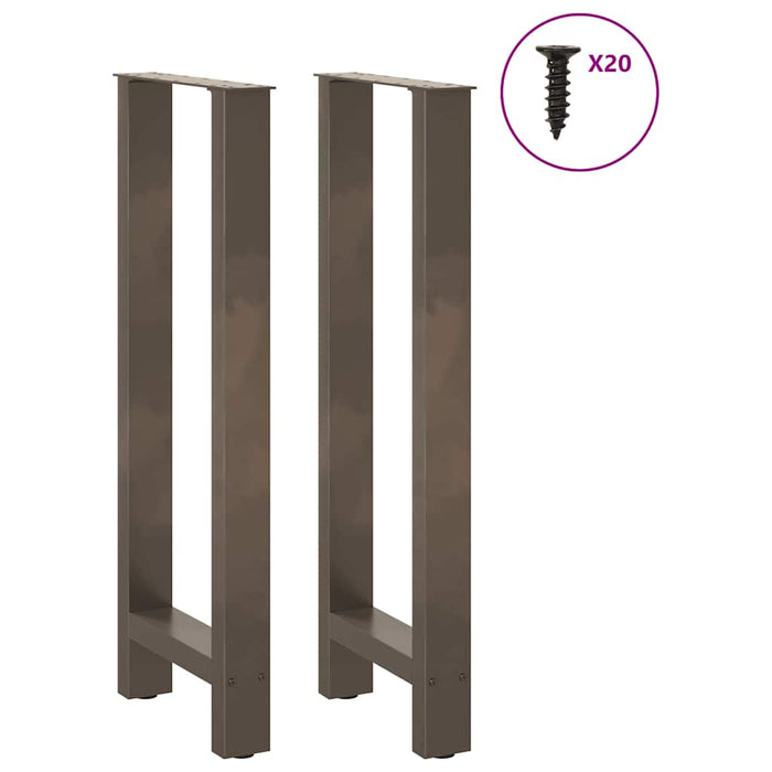 Coffee Table Legs Natural Steel 2 pcs 40x(100-101) cm Steel