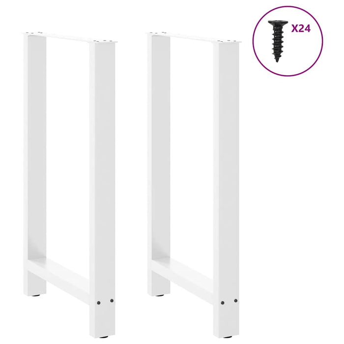 Coffee Table Legs White 2 pcs 60x(100-101) cm Steel