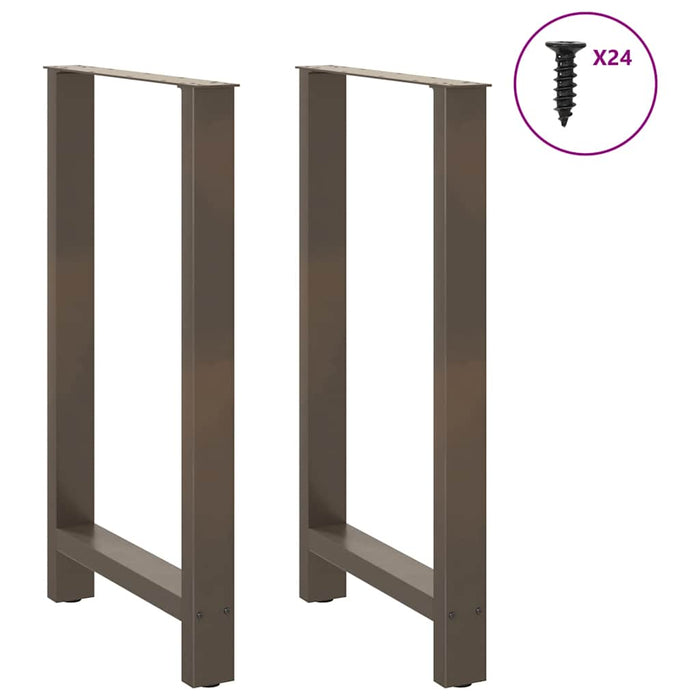 Coffee Table Legs Natural Steel 2 pcs 60x(100-101) cm Steel