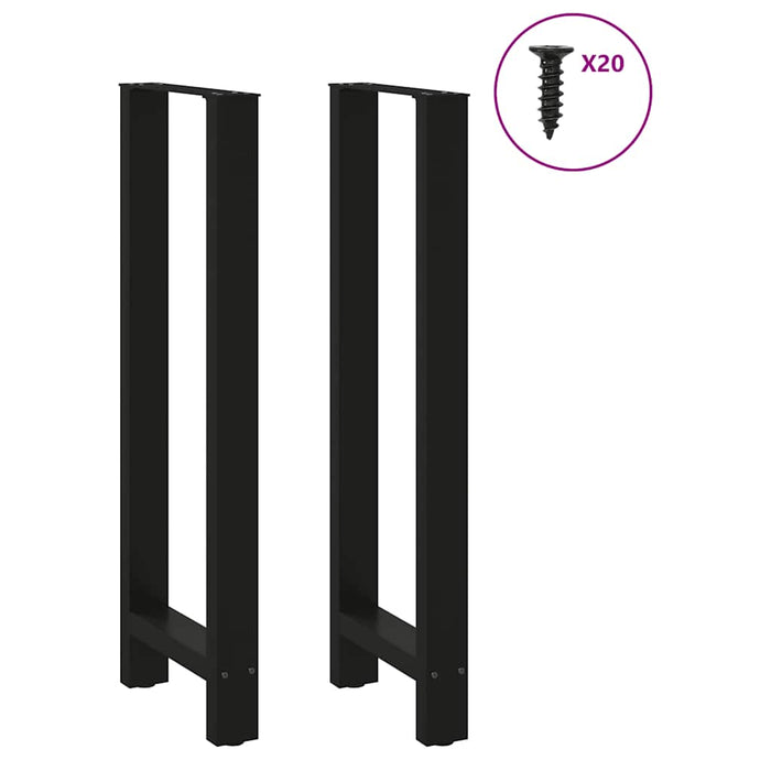 Coffee Table Legs Black 2 pcs 40x(110-111) cm Steel