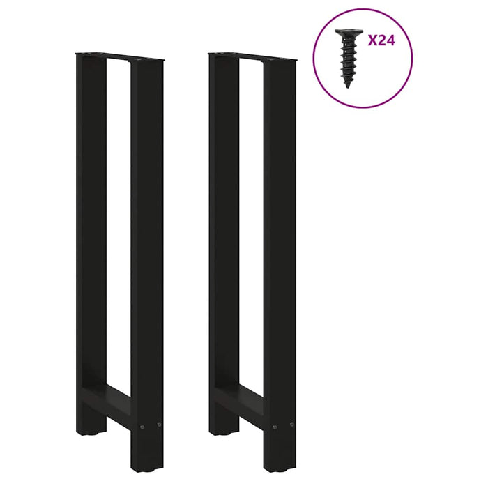 Coffee Table Legs Black 2 pcs 50x(110-111) cm Steel