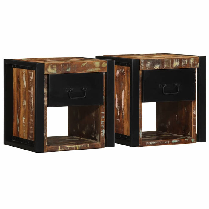 Bedside Cabinets 2 pcs Multicolour 40x35x40 cm Solid Wood Reclaimed