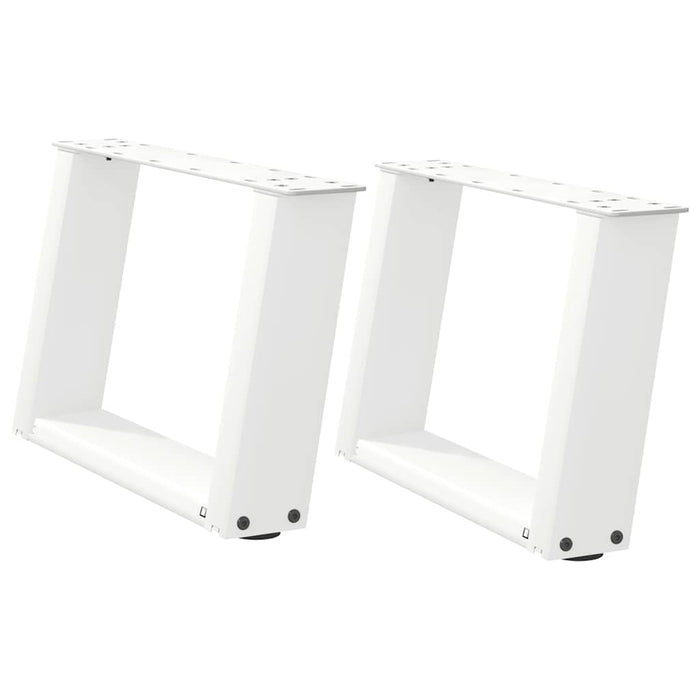 Coffee Table Legs U-Shaped 2 pcs White 50x(30-31) cm Steel