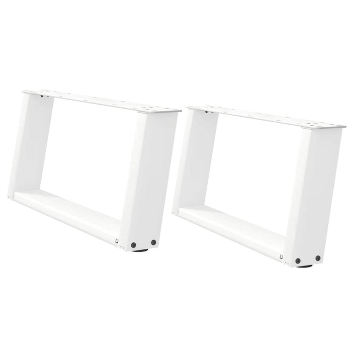 Coffee Table Legs U-Shaped 2 pcs White 60x(30-31) cm Steel