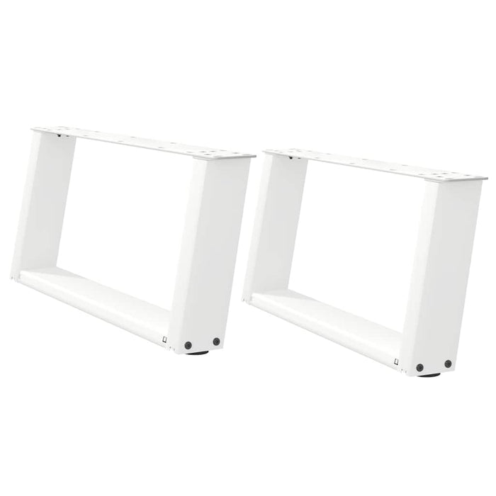 Coffee Table Legs U-Shaped 2 pcs White 70x(30-31) cm Steel