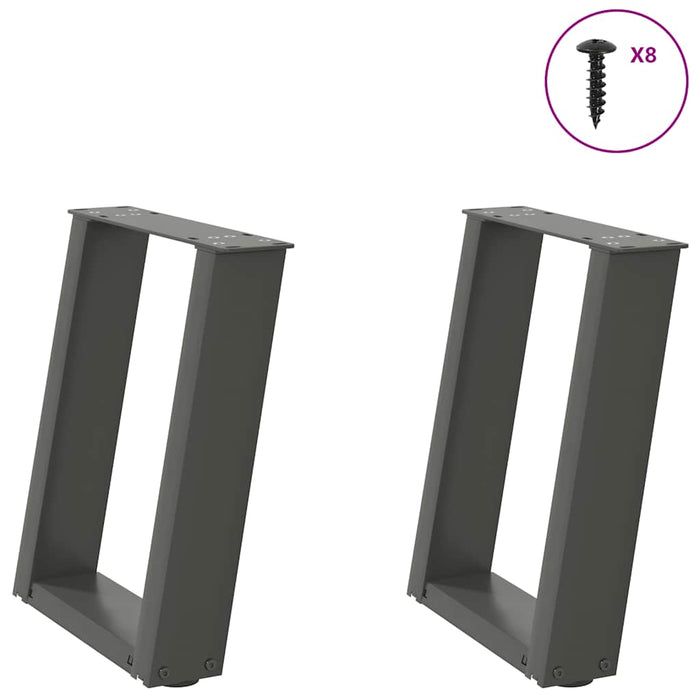 Coffee Table Legs U-Shaped 2 pcs Anthracite 28x(42-43) cm Steel