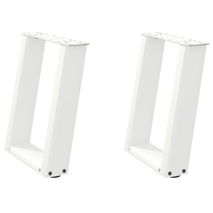 Coffee Table Legs U-Shaped 2 pcs White 38x(42-43) cm Steel