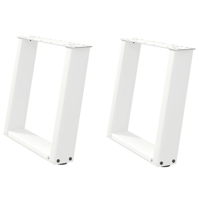 Coffee Table Legs U-Shaped 2 pcs White 50x(42-43) cm Steel