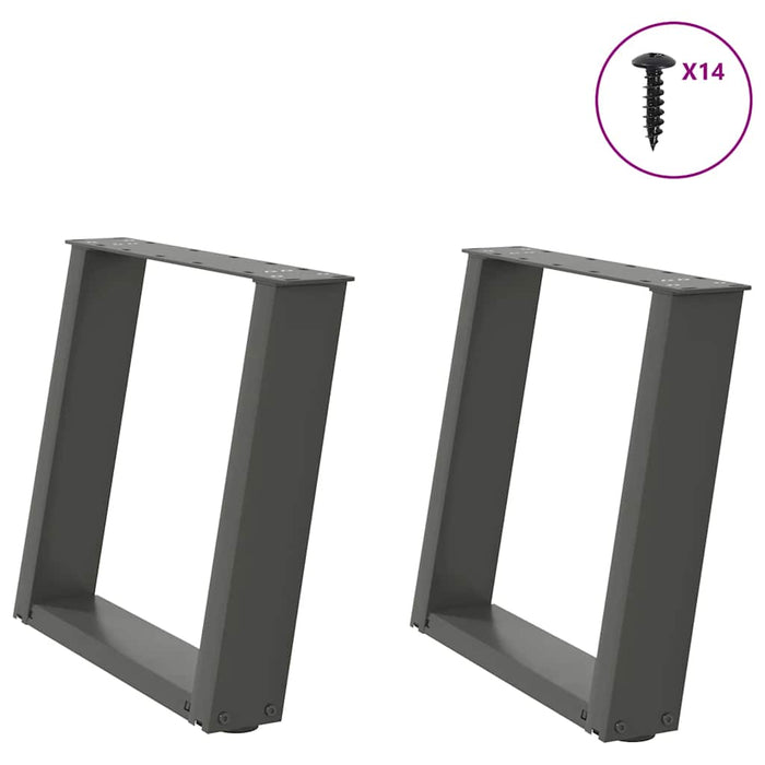 Coffee Table Legs U-Shaped 2 pcs Anthracite 50x(42-43) cm Steel