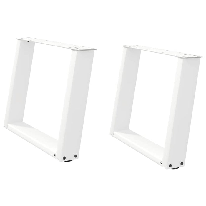 Coffee Table Legs U-Shaped 2 pcs White 60x(42-43) cm Steel