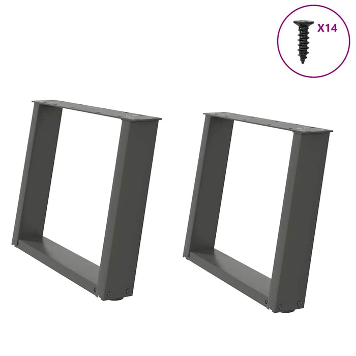 Coffee Table Legs U-Shaped 2 pcs Anthracite 70x(42-43) cm Steel