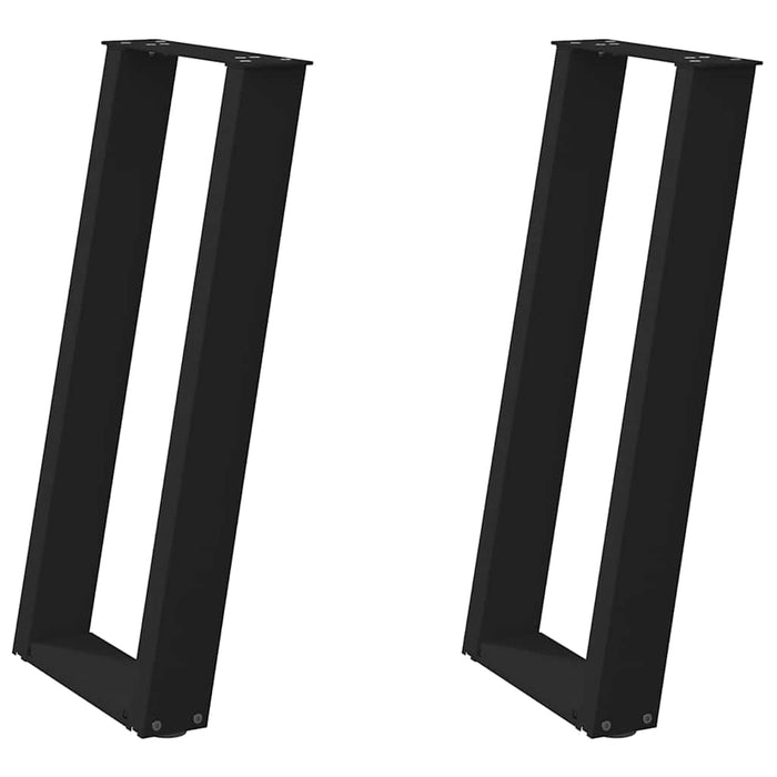 Console Table Legs U-Shaped 2 pcs Black 28x(72-73) cm Steel