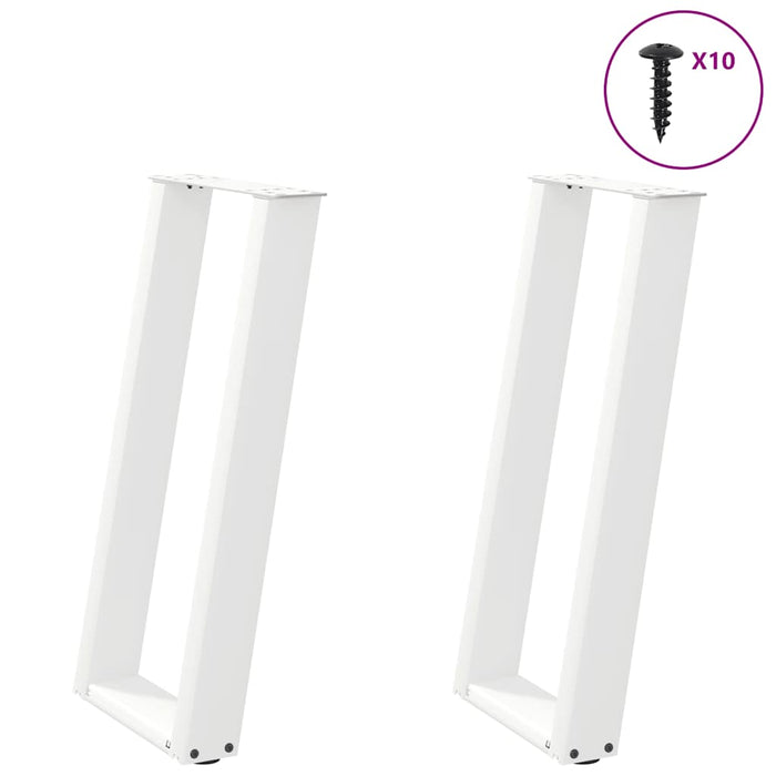 Console Table Legs U-Shaped 2 pcs White 28x(72-73) cm Steel