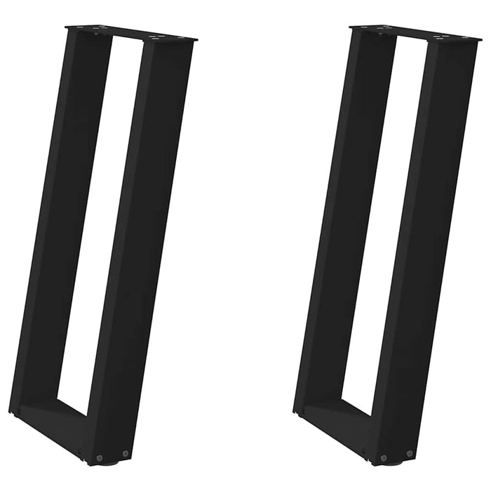 Console Table Legs U-Shaped 2 pcs Black 38x(72-73) cm Steel