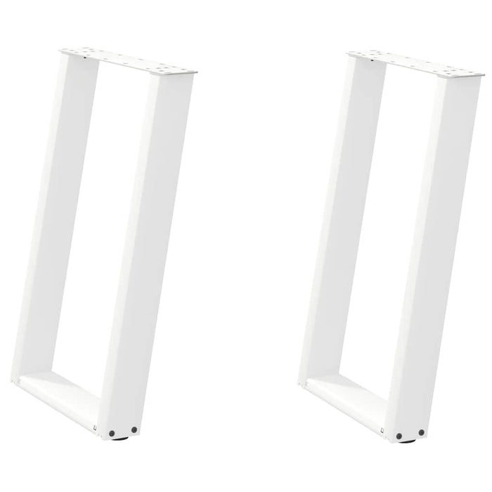 vidXL Dining Table Legs U-Shaped 2 pcs White 50x(72-73) cm Steel