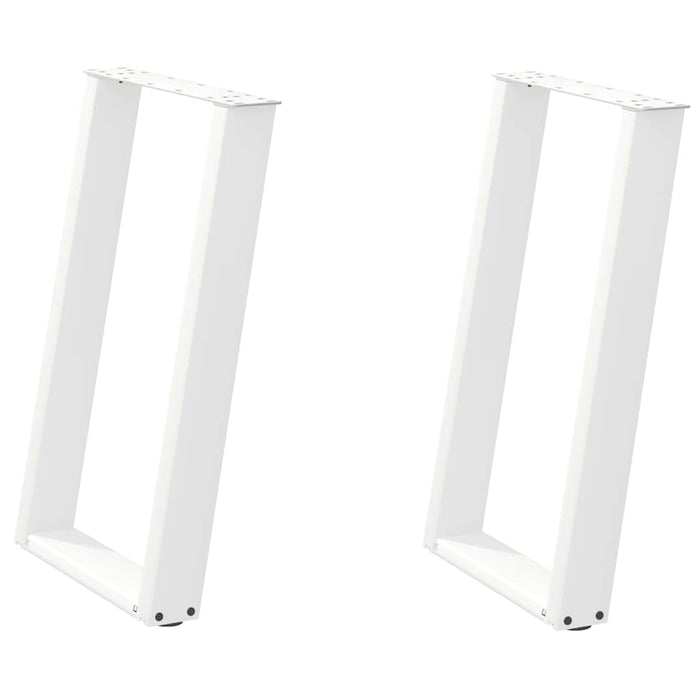 vidXL Dining Table Legs U-Shaped 2 pcs White 60x(72-73) cm Steel