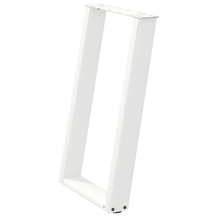 vidXL Dining Table Legs U-Shaped 2 pcs White 60x(72-73) cm Steel