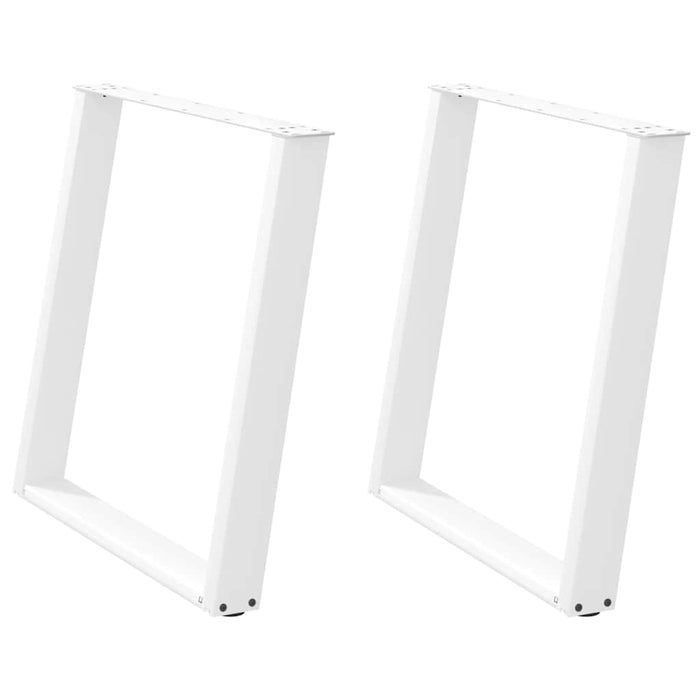 vidXL Dining Table Legs U-Shaped 2 pcs White 80x(72-73) cm Steel