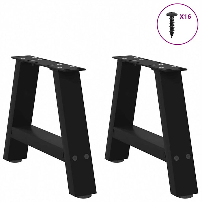 Coffee Table Legs A-Shaped 2 pcs Black 30x(30-31) cm Steel