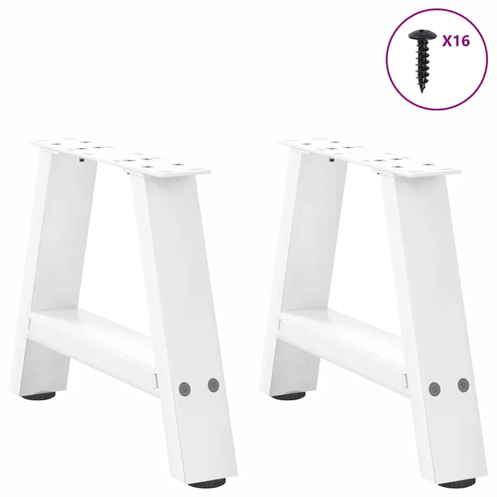 Coffee Table Legs A-Shaped 2 pcs White 30x(30-31) cm Steel