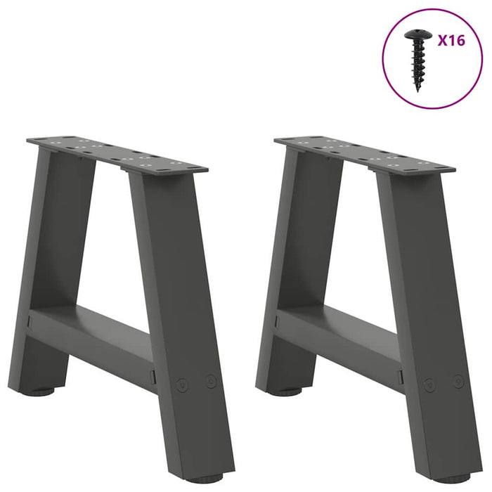 Coffee Table Legs A-Shaped 2 pcs Anthracite 30x(30-31) cm Steel