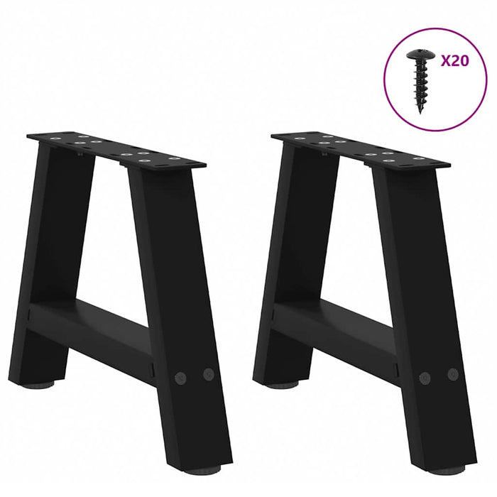 Coffee Table Legs A-Shaped 2 pcs Black 40x(30-31) cm Steel